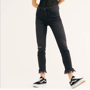 Free People Great Heights Frayed Skinny Jeans